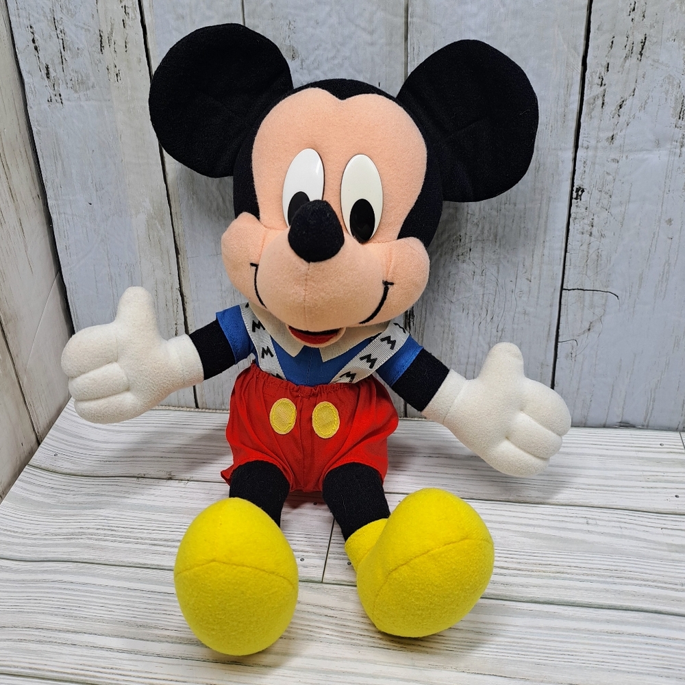 Disney Vtg 13"t Mickey Mouse Character Plush Stuffed Doll Toy